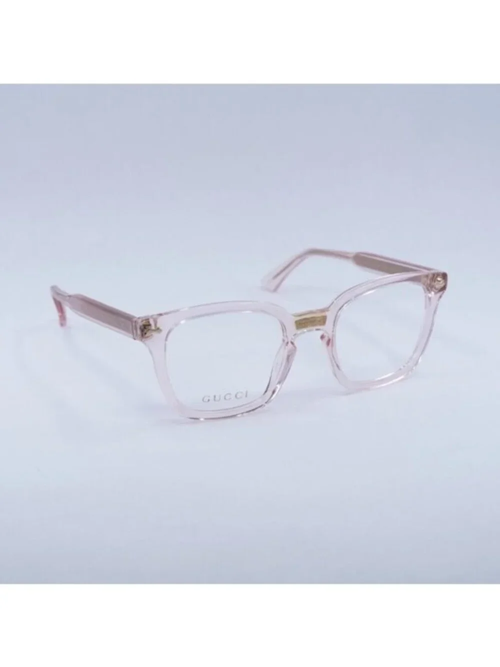 Gucci GG0184O 013 Eyeglasses Transparent Pink 50mm Square Frame